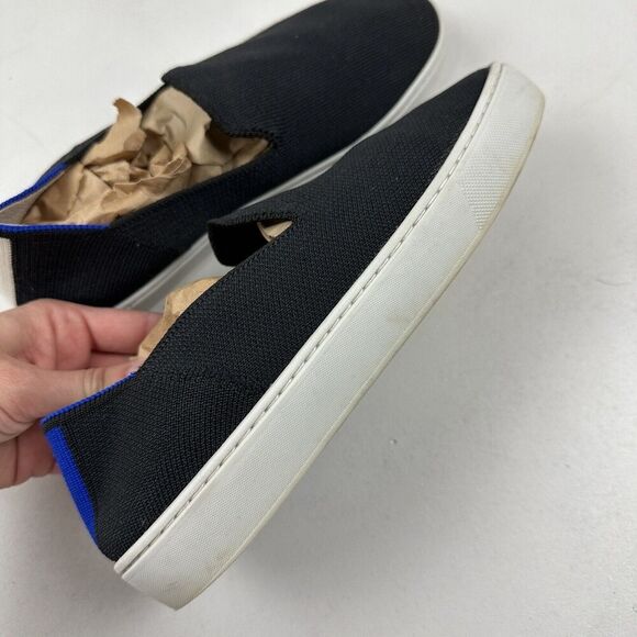 ROTHY'S Black Original Slip On Sneakers Sz 6.5 Washable Knit Recycled Materials - Picture 9 of 12